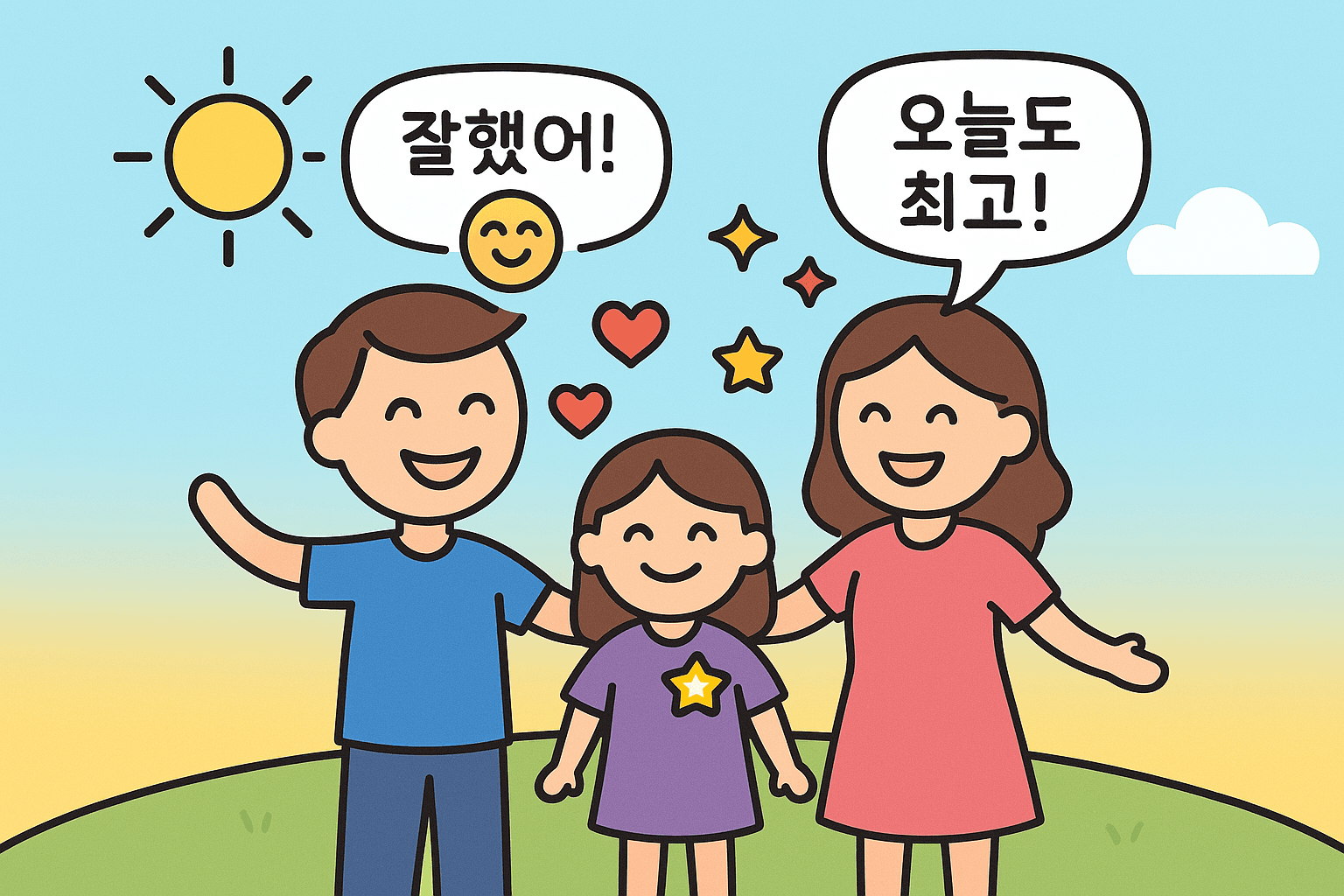 행복한 가족 일러스트